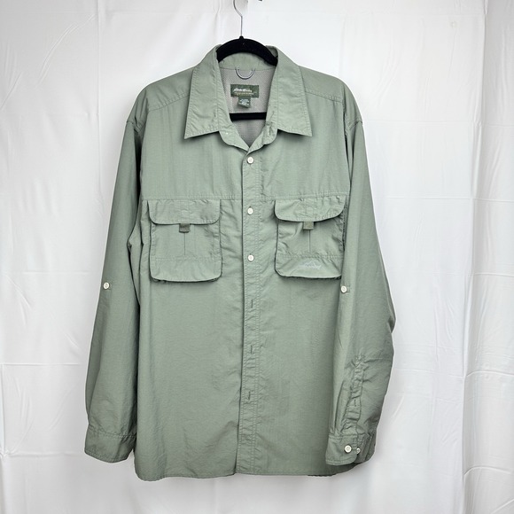 Other - Eddie Bauer Mens XXL Green Button Up Shirt Outdoors Fishing Hiking Breathable